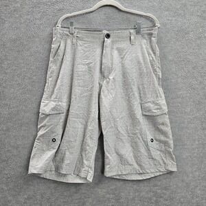 No Fear Men Shorts 32 Gray Cargo Pockets High Rise Mesh 11 in Inseam READ